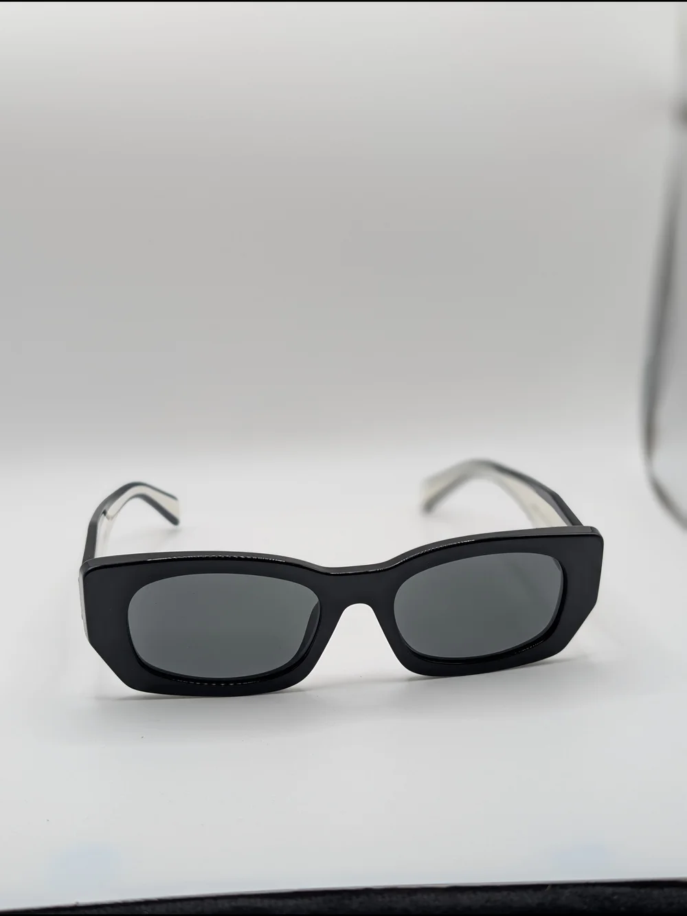 PRADA SPR B05 Black & White Geometric Sunglasses NWB